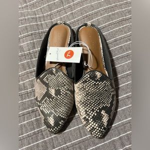Snake Print Mules 7.5
